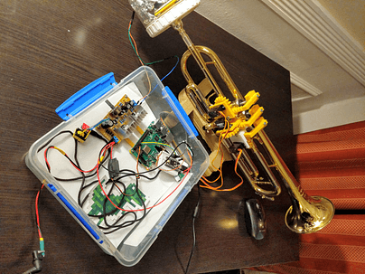 The Web-Connected MIDI Trumpet Robot